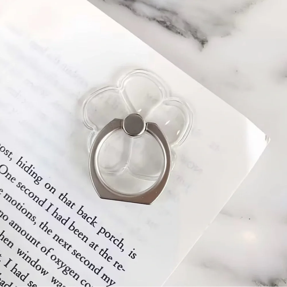 6-Pack Clear Transparent Phone Ring Holder Grip Stand Cute Shapes Kickstand Set